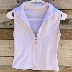 Lululemon | White Zip Up Sleeveless Vest